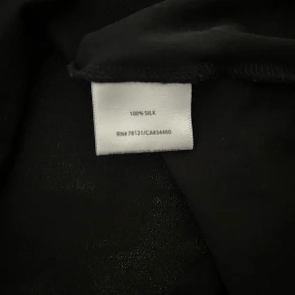 Eileen Fisher Black Silk Long Sleeve Top - Picture 4 of 5